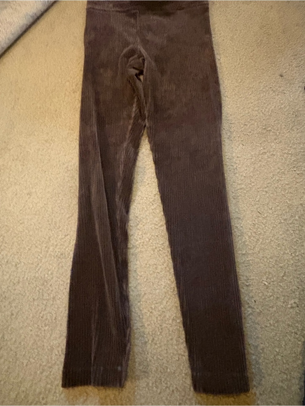 Avenue Montaigne Corduroy Pants Size 14 Stretch Velvet Leggings Brown